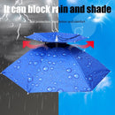 Portable Rain Umbrella Hat Foldable Outdoor Sun Shade Head Cap (Dark Blue)