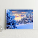 Canvas Paint By Numbers Snow Forest Oil Hand Painted Drawing Kit Home Decoration