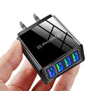 Q4 5.1A 4USB QC3.0 Fast Charging 4 Multi Port Mobile Phone Charger Power Adapter