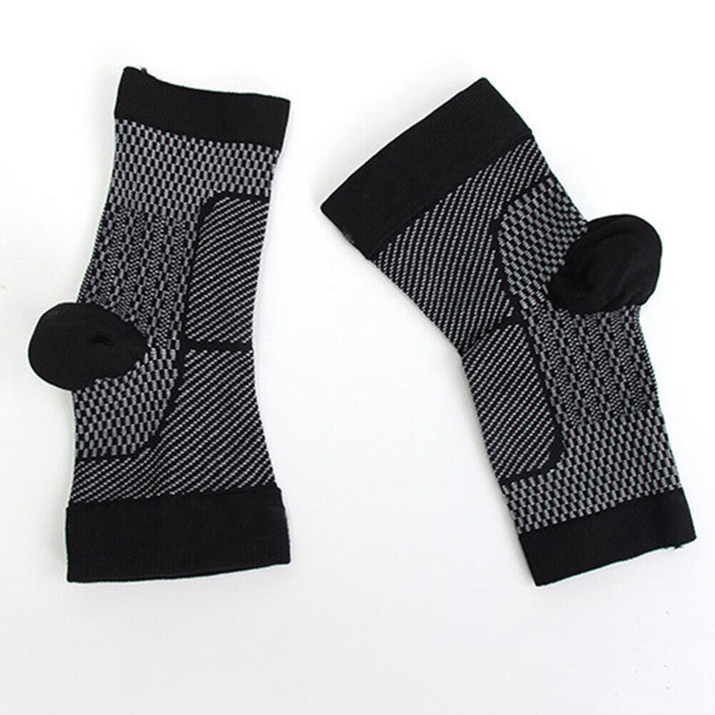 2pcs Sport Ankle Compression Sleeve Elastic Ankle Brace Guard (Black L/XL) Newly