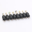 1Set 8Pcs Universal 2Pin Plug Charger Tip AC/DC Power Adapter for Notebook Newly