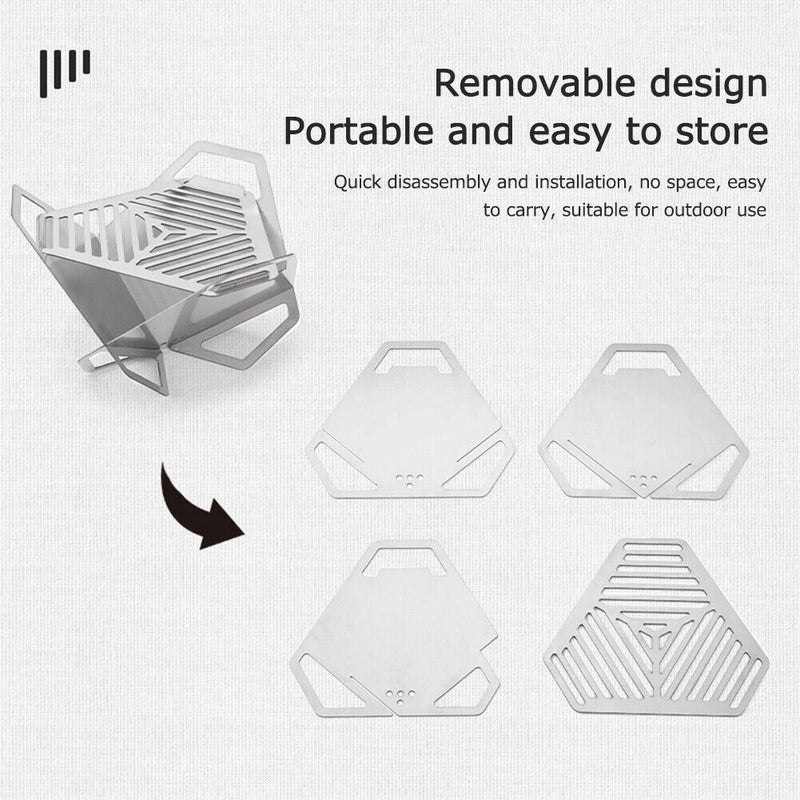 Outdoor BBQ Grill Stove Triangle Stainless Steel Camping Mini Cooking Utensils