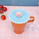 Cartoon Silicone Cup Cover Heat Resistant Sealed Cups Lid (Pink Pig Head)