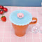 Cartoon Silicone Cup Cover Heat Resistant Sealed Cups Lid (Pink Pig Head)