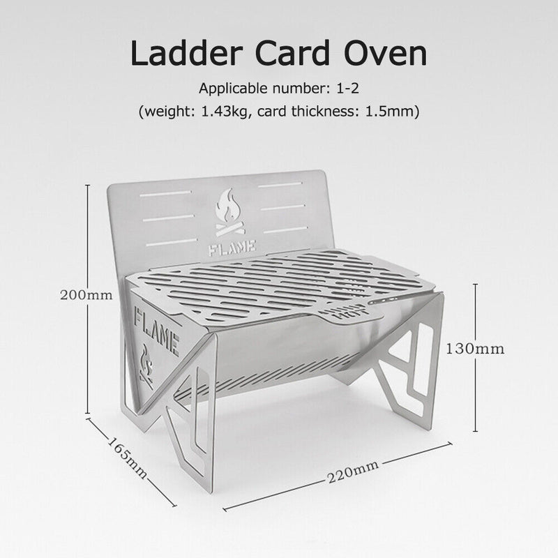 Portable Folding BBQ Grill Stove Outdoor Stainless Steel Barbecue Net Wood Stove