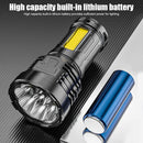 Bright LED Flashlight 500LM Waterproof Multi-function USB Charging Torch Li