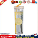 Plastic Water Bottle Straws Portable Tea Fruit Outdoor Travel Mug (Yellow) Newly
