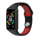 Watch Strap for HUAWEI HONOR Band 6 TPU Bracelet Wristband (Black Red)