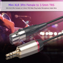 Mini XLR Female to 3.5mm TRS Stereo Male Plug Audio Adapter Cable for Camer