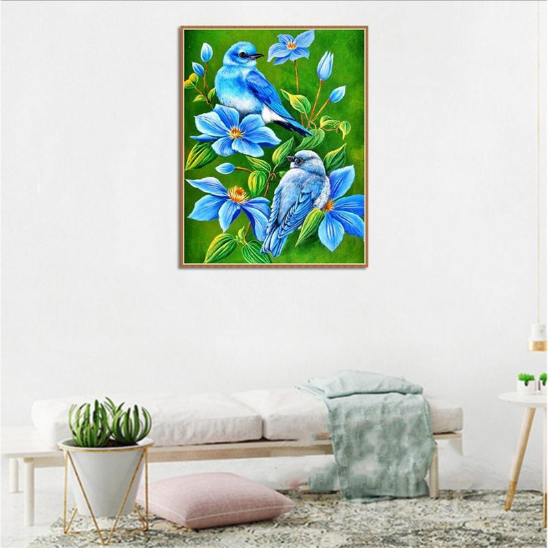 Seawang Birds Diamond Round Painting DIY Embroidery Blankets Cross Stitch-Home Decor
