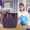 Knitting Bag Yarn Wool Crochet Storage Sewing Needle DIY Organizer (Purple)