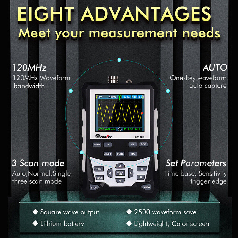 120MHz Bandwidth 500MS/s Sampling Rate Digital Analog Waveform Oscilloscope