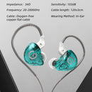 GK G1 Wired Earphone Dynamic HIFI Noise Cancelling Earbuds (Cyan With Mic)