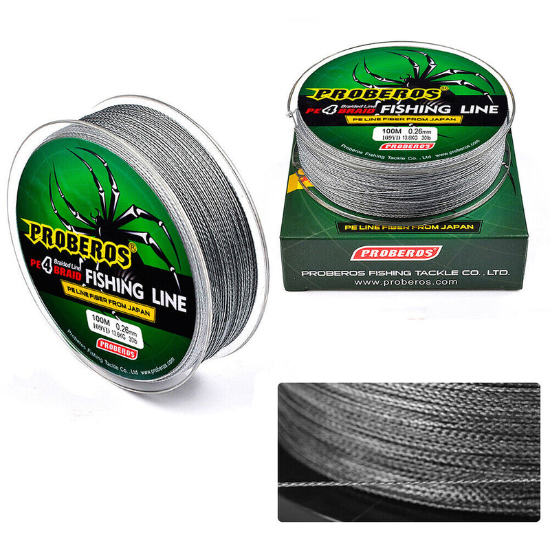 4 Strands Braided PE Fishing Line 100m Multifilament Smooth Lure Fishing Li