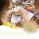 Wooden Carved Cross Stitch Thread Board Embroidery Thread Plate (Starfish)