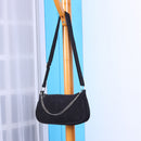 Fashion Corduroy Crossbody Bag Women Solid Chain Shoulder Handbags (Black)