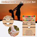Mother Daughter Day Love Heart Charm Adjustable Bracelet Gift Card Wish Present: