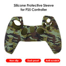 For DualSense Skin Camouflage Silicone Case for PS5 Controller (Green)