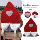 Christmas Chair Covers Plush Santa Love Heart Pointed Hat Cover (Red)