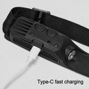 COB LED Sensor Headlight Flashlight USB Outdoor Camping Strong (B Yellow)