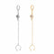 Earrings Stud Earring Six-Pointed Star Long Ear Clips Diamonds Tassel Chain