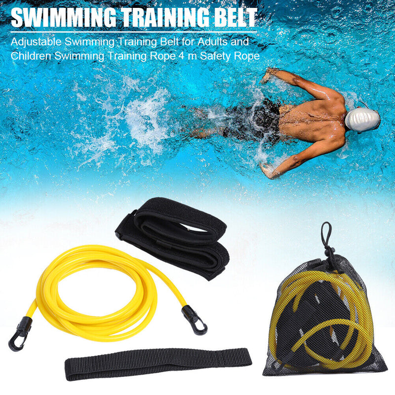 Swim Training Exercise Belts Rope Swimming Harness Resistance Band (Yellow)