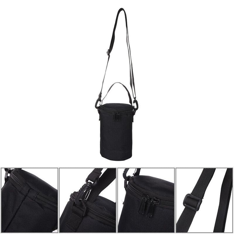 Outdoor Gas Canister Lamp Storage Bag Portable Water Bottle Cover (Black S)