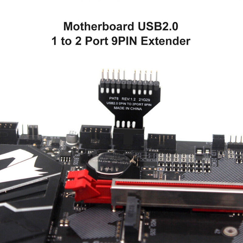 1to 2 USB2.0 9Pin to USB3.0 19Pin Front Panel Plug Connector for Motherboard