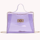Retro Women Transparent Shoulder Bag Summer Beach Solid Color Crossbody Bags