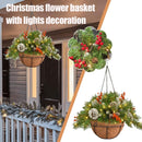 DIY Pre-Lit Artificial Christmas Hanging Basket Garden Patio Lawn Decorations`