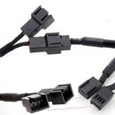 CPU PC Case Fan 4 Pin Extension Y Splitter Cable 4 Pin to 3/4 Pin (Black)