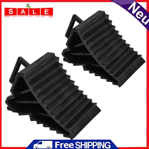 Rubber Wheel Chocks Blocks for Car Trailer Truck RV Camper with Handles 2 Pack