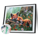 Oil Paint by Numbers Cute Fox Canvas Artwork Living Room Picture Home Decoration