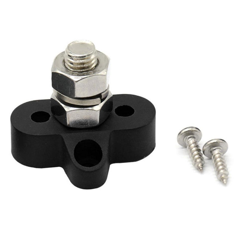 Bus Bar M10 Positive Power Distribution Stud Terminal Block (Black) Newly