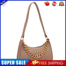 Women Fashion Shoulder Bag Alligator Pattern PU Chain Tote Handbag (Khaki)