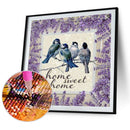 5D DIY Diamond Painting Lavender Bird Full Round Drill Mosaic Art Picture D