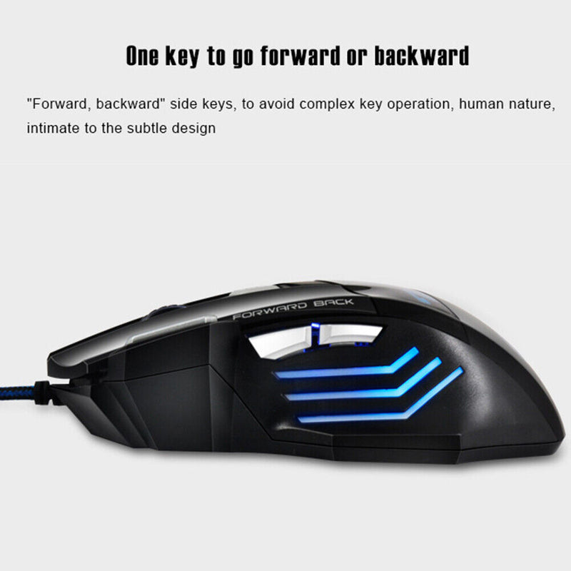 iMICE X7 Gaming Mouse USB Wired 4 Gears 2400DPI Backlight PC Optical Mice