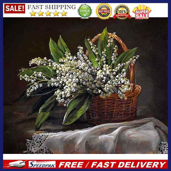 Oil Paint By Numbers Flowers Frameless Picture Craft Kit for Living Room Ho