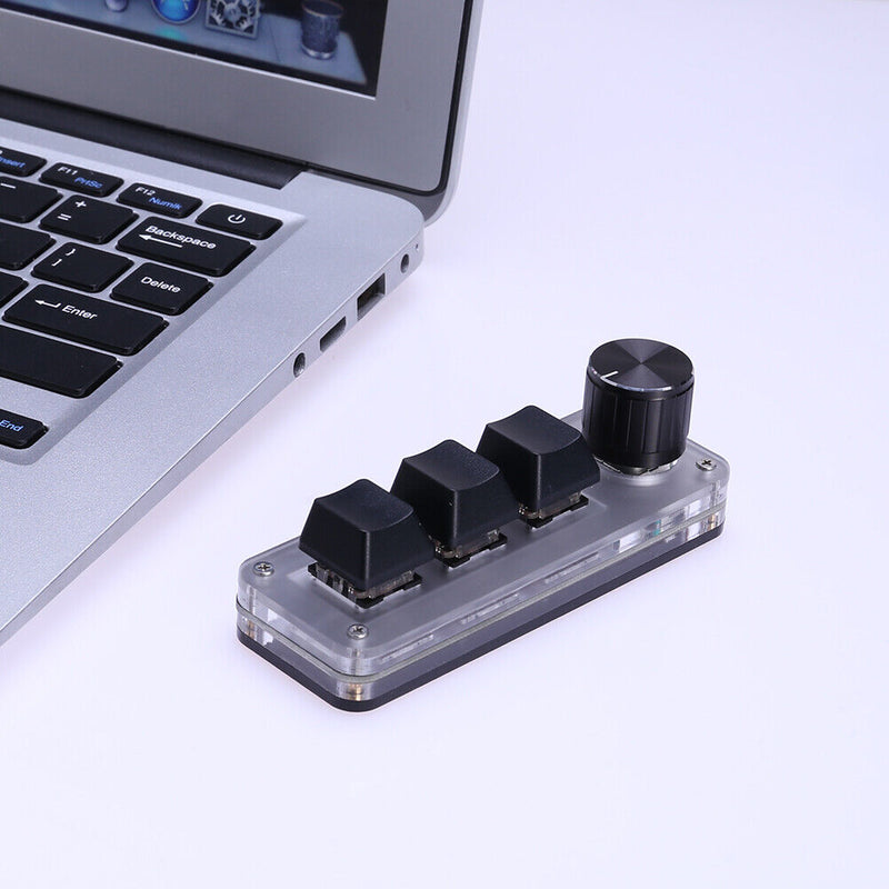 3 Key + 1 Knob / 4 Keys RGB Macro Custom Keyboard Programmable Mechanical Keypad
