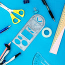 Multifunctional Geometric Ruler Craft Drawing Ruler - High School (Clear) Newly