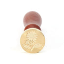Retro Plant Pattern Sealing Wax Wooden Handle Wax Seal Stamps DIY Craft (A)