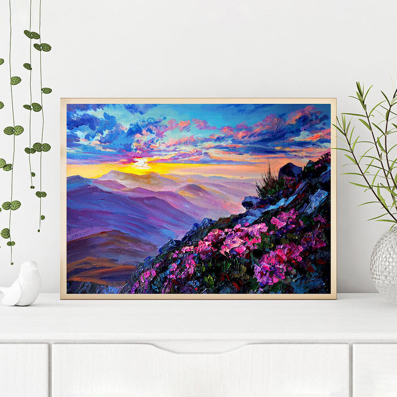 Morning Mountain Oil Paint By Number DIY Handpainted on Canvas Picture Unframed