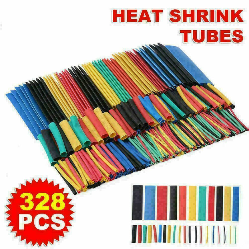 328PCS 2:1 Polyolefin Heat Shrink Tubing Tube Sleeve Y2D6 I6T1 H5N6 Wire Q9E2