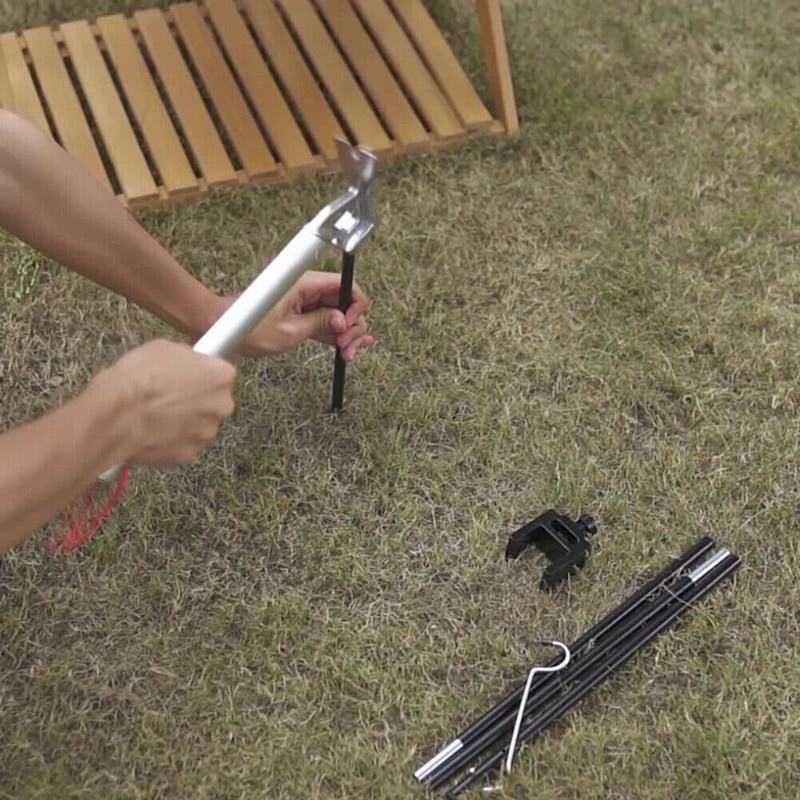 Outdoor Folding Camping Lamp Pole Kit Hanging Lantern Stand Hanger (B) Newly