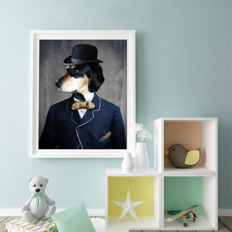 Gentleman Dog Oil Paint By Numbers Kit DIY Acrylic Painting on Canvas Craft