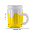 Party Drink Cooler - Inflatable Beer Mug Ice Bucket for Beach Pool (Yellow)