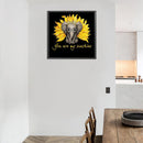 5D Rhinestone DIY Sunflower Elephant Full Round Drill Diamond Painting Craft Kit