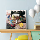 Hand Painted on Canvas DIY Sewing Machine Oil Paint By Numbers Drawing Kit