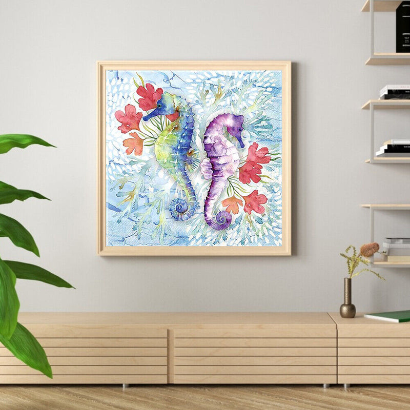 5D DIY Seahorse Full Round Drill Diamond Painting Kit Mosaic Craft (E797) Newly