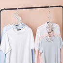 Clothes Wardrobe Hanger Hook Clothing Hanging Rack Shelf Organizer (Beige)